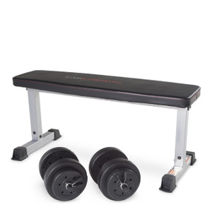 CAP Strength Flat Bench with Adjustable Dumbbell Set CAP Strength Flat Bench with Adjustable Dumbbell Set
