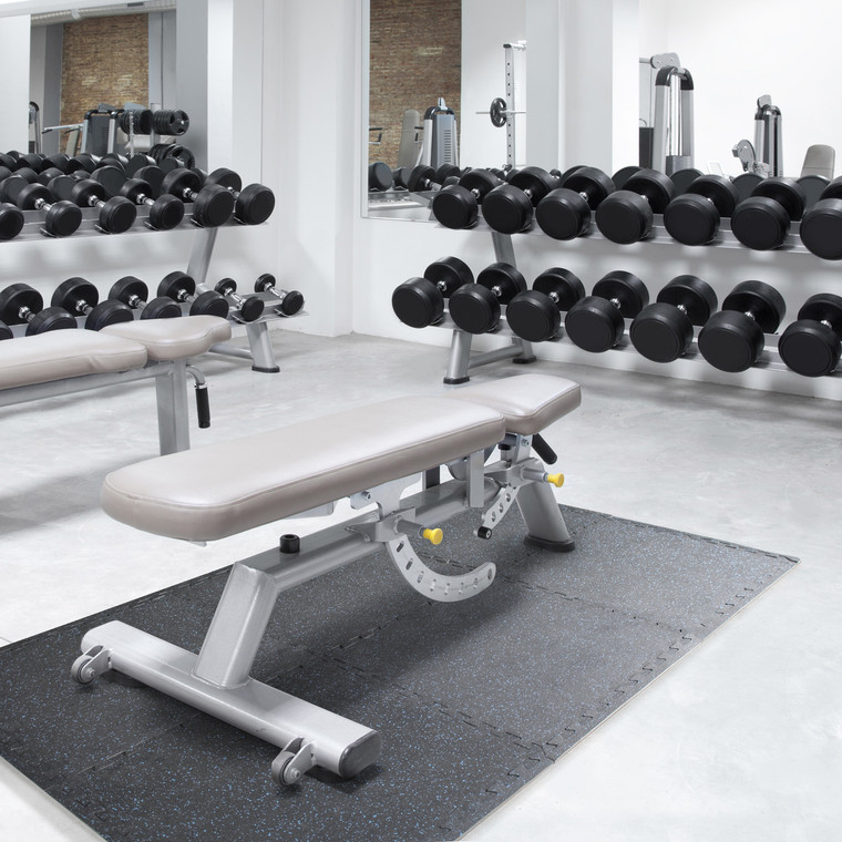 Bench on CAP 6-Piece Foam Tile Flooring with Recycled Rubber Top