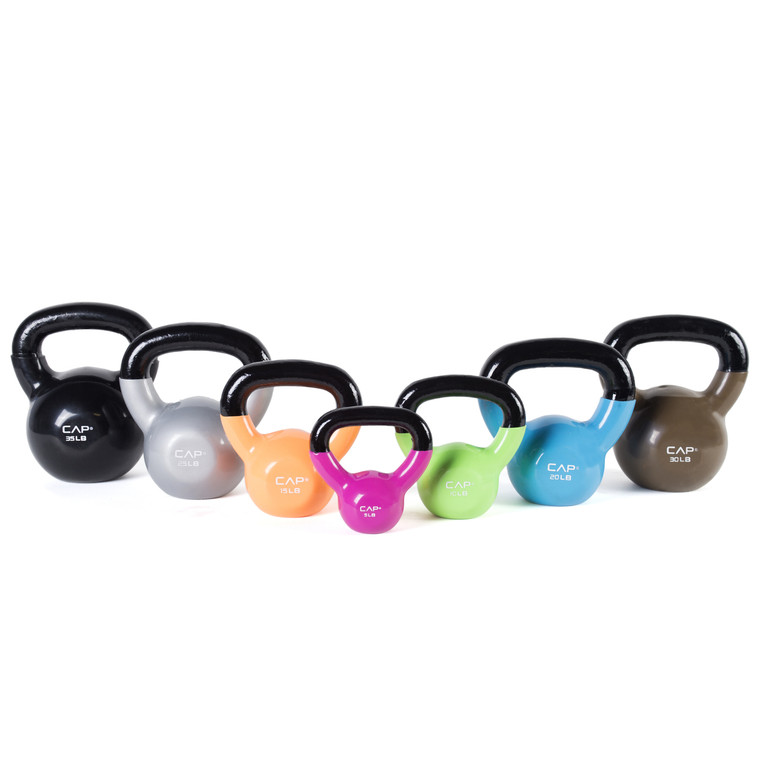 CAP Vinyl Dipped Cast Iron Kettlebell, Multiple sizes
