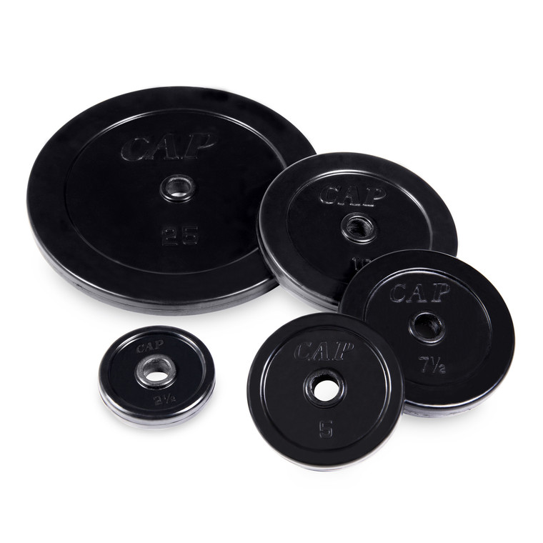 CAP Standard Rubber Coated Cast Iron Weight Plate variations