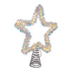 12.2" LED Lighted Warm White Silver Tinsel Star Christmas Tree Topper AD1022WW -2