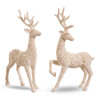 Raz 14" Scrollwork White Deer Figure Christmas Decoration Set of 2 4401610 -2