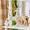 Raz 14" Scrollwork White Deer Christmas Figure Set of 2 4401610