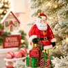 Raz Eric Cortina 6.5" Special Delivery Santa Glass Christmas Ornament 4453161-2