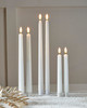 Raz 7", 10", 12.5" White Taper Battery Operated Realistic Flame Candle Set of 2 Tapers
