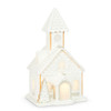 Raz 16.5" LED Lighted White Church with Pearls Gingerbread House Christmas Decoration 4510444