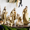 Raz 15.5" Gold Glittered Christmas Nativity Figure Set 4512172