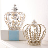 Raz 8" or 9.5" Champagne Glitter Jeweled Crown Christmas Decoration