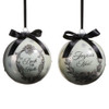 Raz 5" Set of 2 French Holiday Ball Glass Christmas Ornament 4524623