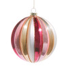Raz 5" Shades of Pink Ribbed Ball Glass Christmas Ornament 4524901