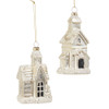 Raz 5" Glitter Church Glass Christmas Ornament 4524928 Raz 5" Glitter Church Glass Christmas Ornament 4524928