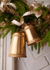 Raz 7" or 9.5" Large Gold Bell Ornament with Black Velvet Ribbon