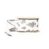 Raz 2.5" Through The Woods Black and Ivory Wired Christmas Ribbon R4520946