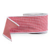 Raz 4" Red and White Plaid and Striped Wired Christmas Ribbon R4527814 -2