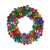 Raz 24" Bright Multicolor Ball Ornament with Gold Tinsel Christmas Wreath W4516427