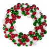 Raz 24" Red, Green, and White Ball Ornament Christmas Wreath W4516430