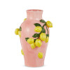 Raz 9.5" or 13" Pink Vase with Lemons Spring or Summer Decoration -3