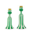 Raz 10" Green Stripe Candlesticks 4610245 -2