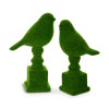 Raz 9.75" Moss Birds on Pedestal Spring Decor 4611171 -2
