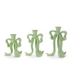 Raz 9" Green Bow Candlesticks Set of 3 4611370 -2