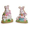 Raz 4.75" Set of 2 Springtime Gingerbread Easter Bunny Figures 4616039