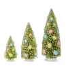 Raz 12.5" Bottle Brush Trees with Easter Egg Ornaments Decoration 4616054