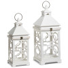 Raz 25.5" White Geometric Panel Lanterns Spring Home Decor 4625928 -2