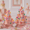 Raz 10" or 13.5" Lighted Pink Vintage Ceramic Tree Christmas Decoration-6
