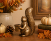Raz 6.75" Antique Gold Squirrel Candlesticks Fall Home Decor 4612163 -3
