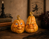 Raz 12" Pumpkin or 11.5" Gourd Old Man Face Halloween Decoration -5