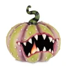 Raz 12" Lighted Ghoulish Pumpkin with Candle Halloween Decoration 4657646