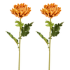 Raz Set of 2 24" Real Touch Mum Stem Halloween or Fall Decoration F4602403 -3