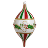 Raz 6" Large Holly and Stripe Glass Christmas Ornament -2