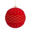 Raz 8" Red Quilted Ball Glass Christmas Ornament 4632752 -2