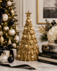Raz 14" Acanthus Gold Tree with Pearls Christmas Decoration 4610354-2
