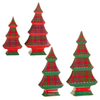 Raz Red and Green Plaid Tabletop Christmas Tree Sets 