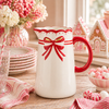 Raz 7.5" Red Bow Pitcher Christmas Decoration 4611618-2