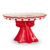 Raz 9" Scalloped Bow Cake Stand Christmas Decoration 4611759