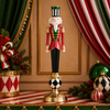 Raz 24" Nutcracker on Harlequin Base Christmas Decoration 4611773-3