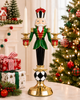 Raz 21" Nutcracker Candle Holder on Harlequin Base Christmas Decoration 4611774-2