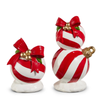 Raz 7.5" Red and White Stripe Ball Ornament Christmas Candle Holder 4612110 -2