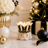 Raz 4.5" Black and White Nutcracker Christmas Pillar Candle Holder 4612293