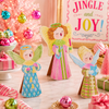 Raz 20" Set of 3 Retro Choir Angel Block Christmas Figures 4616250-2
