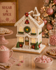 Raz 12.5" Lighted Poinsettia Gingerbread House Christmas Decoration 4616398-2