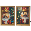 Raz 14" Set of 2 Framed Holiday Nutcracker Lit Print Christmas Wall Decor 4616450 -2
