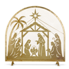 Raz 30.75" Gold Nativity Fire Screen Christmas Decoration 4617077