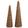 Raz 15.5" Multicolor Jewel Cones Christmas Decoration 4617637 -2