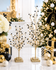 Raz 25" or 29" Black, Pearl and Gold Bead Tree Christmas Figure-4