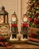 Raz 12" Set of 2 Yuletide Stripes Old World Santa Christmas Figures 4619045