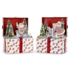 Raz 9" Set of 2 Lighted Santa's Choir Vignette Box Christmas Decoration 4619058